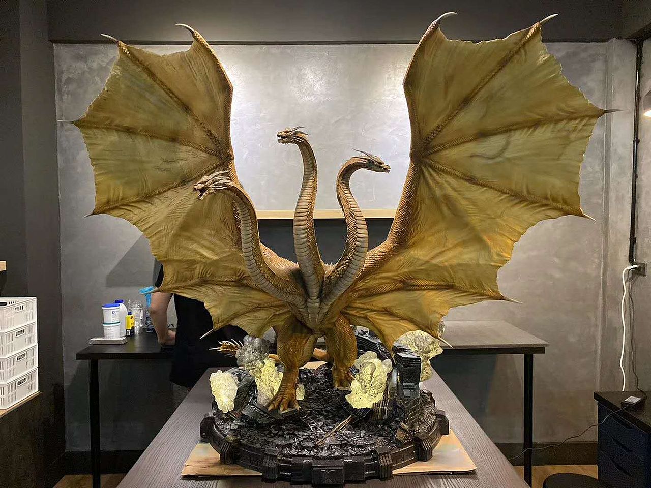 spiralstudio三头龙王者基多拉收藏雕像豪华版