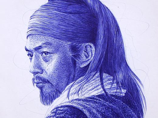 圆珠笔画 武安君——白起