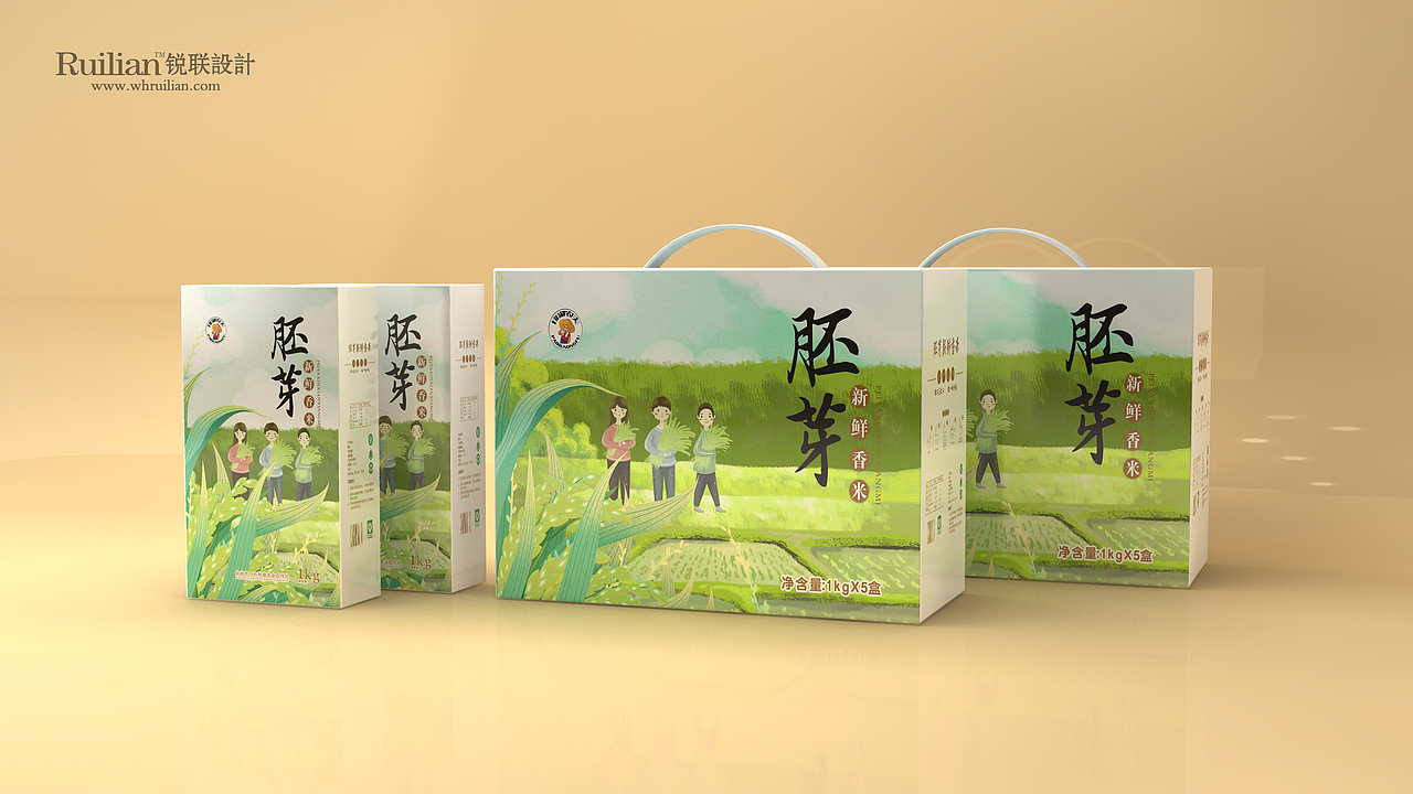 锐联品牌设计-胚芽香米卡通插画大米包装设计（图ZMjQxMzgxNTQw） - 包装 - 站酷设计师锐联三国品牌设计原创素材 - 站酷ZCOOL