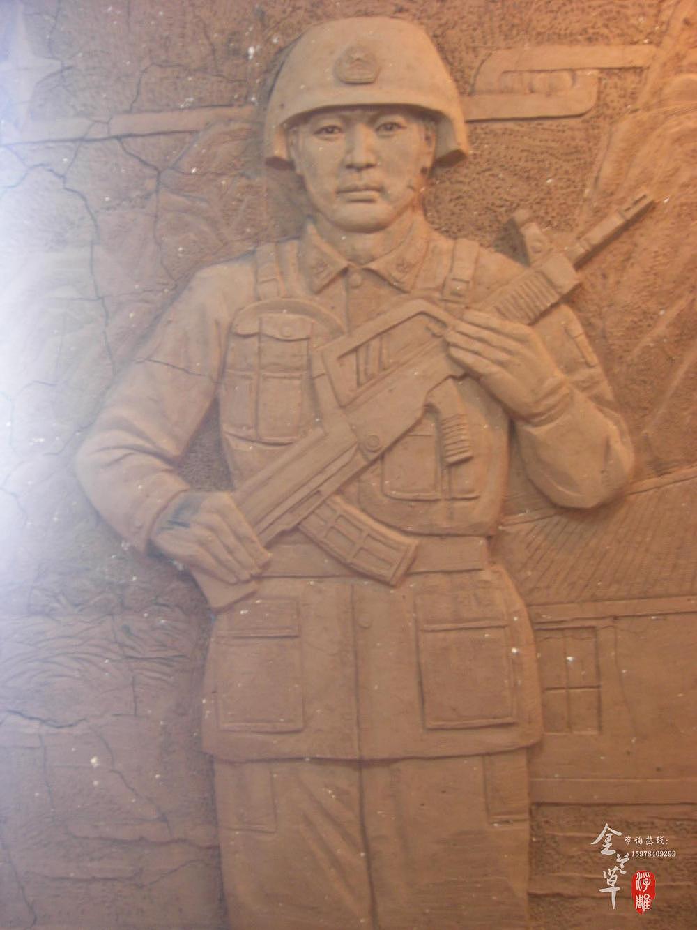 军队浮雕文化墙图