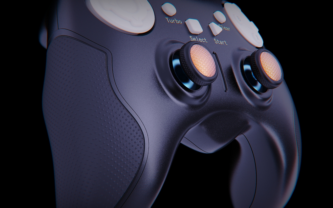 一只游戏手柄渲染