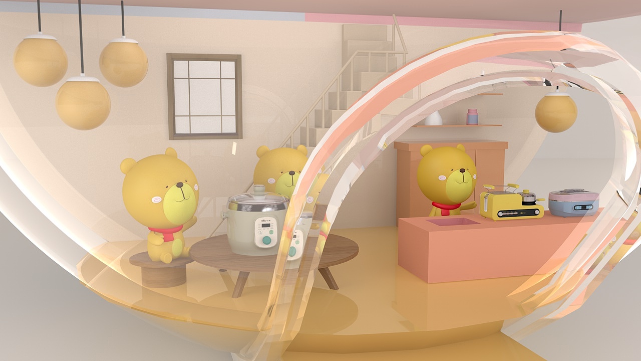 小熊电器站牌建模