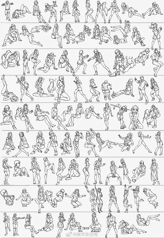 动漫人体构图（图ZMjIwODQ4MDI4） - 单幅漫画 - 站酷设计师弄个名字那么麻烦原创素材 - 站酷ZCOOL