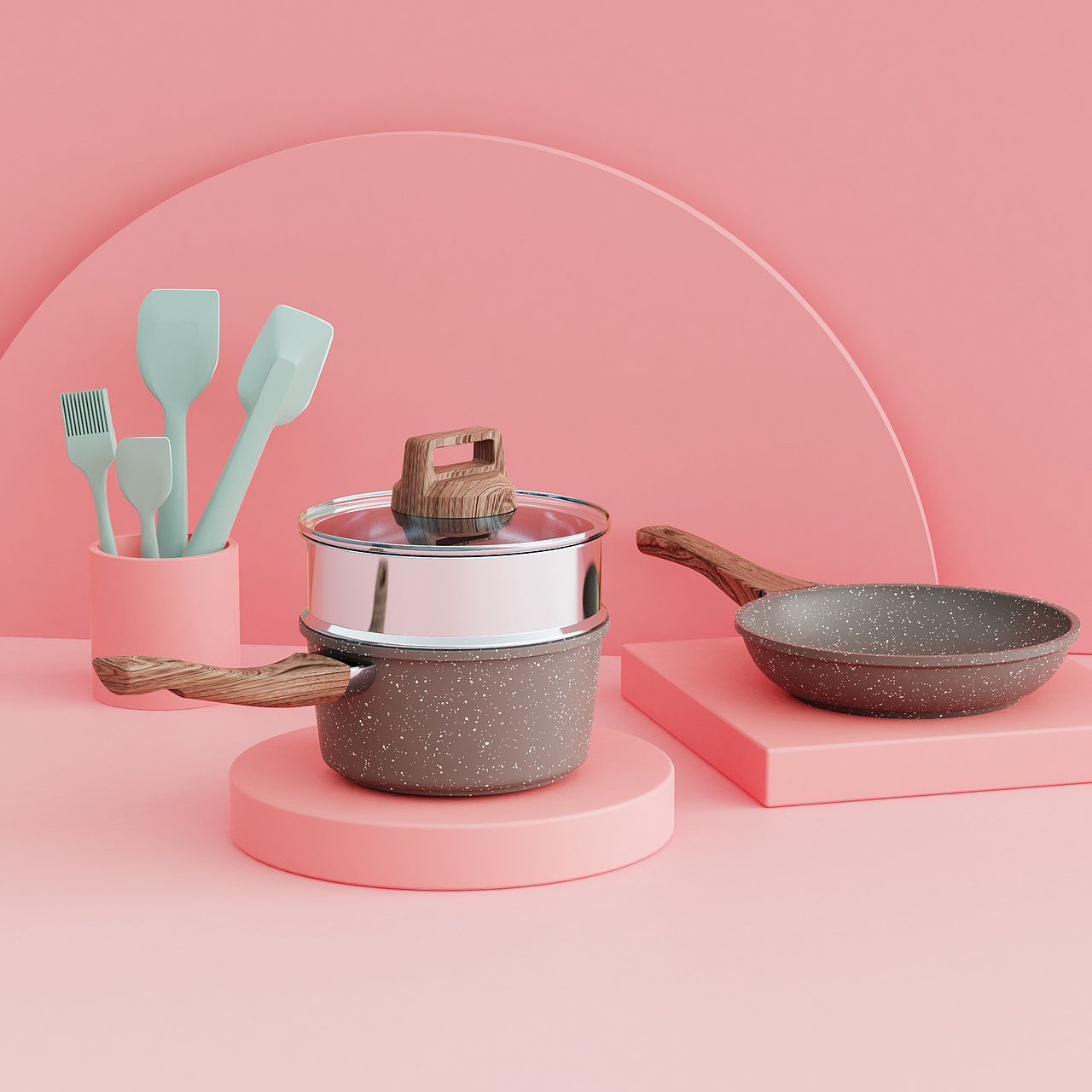 KeyShot浴室、收纳盒、厨具场景渲染