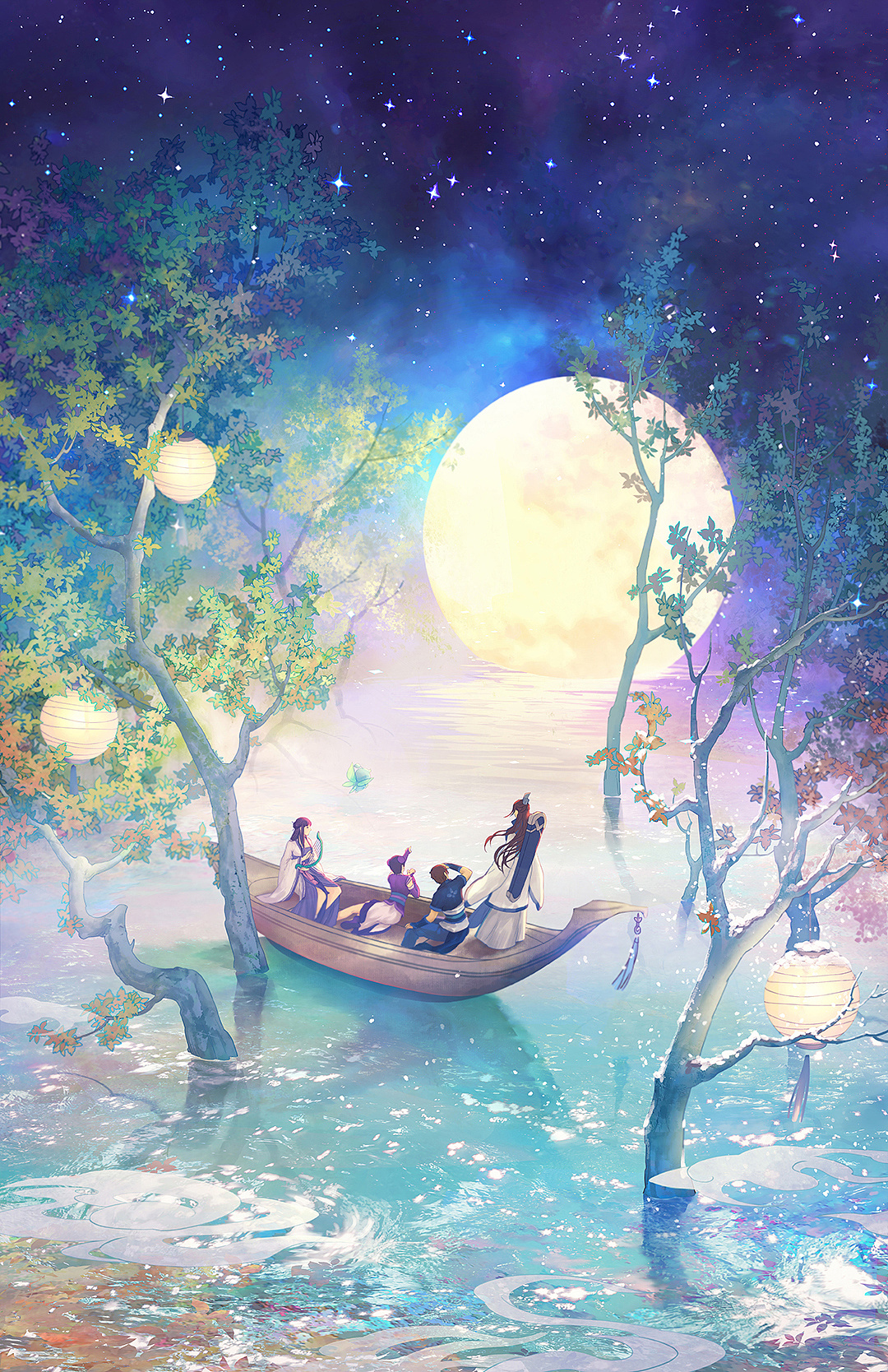 春秋冬夏星月海|插画|游戏原画|乾谷 - 原创作品 - 站酷 (zcool)