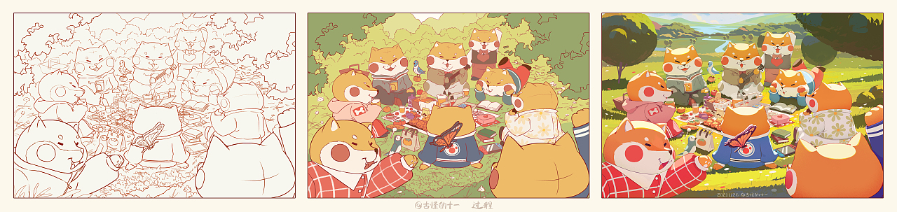 野餐阿柴（图ZMjc5MjkwNDE2） - 创作习作 - 站酷设计师古怪的十一原创素材 - 站酷ZCOOL