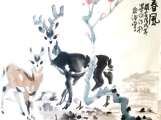 张学军国画春风图（个人主页-ZMjgwNzMwNDQ=） - 艺术插画 - 站酷设计师画家张学军原创素材 - 站酷ZCOOL