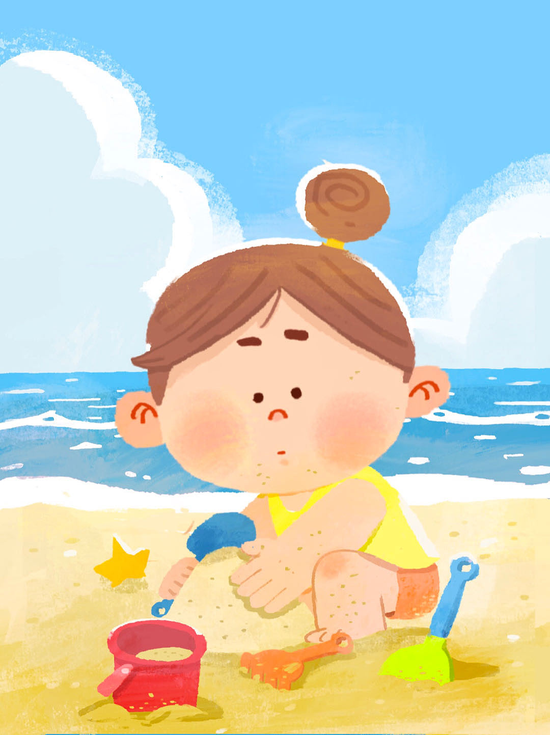 懵懂夏日终章（图ZMzc1NTcyODUy） - 儿童插画 - 站酷设计师bee_bee原创素材 - 站酷ZCOOL