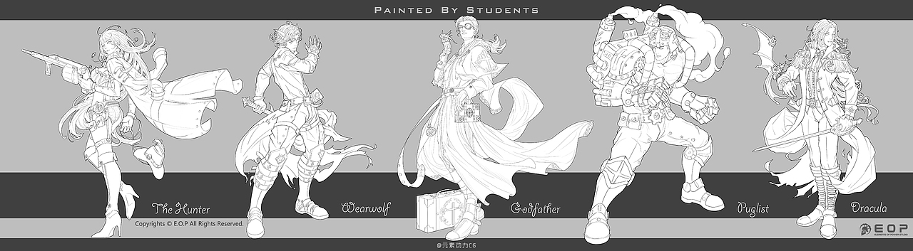 元素动力 | 学员角色立绘设计小稿作业（图ZMTM4NTE1MDk2） - 创作习作 - 站酷设计师元素动力CG原创素材 - 站酷ZCOOL