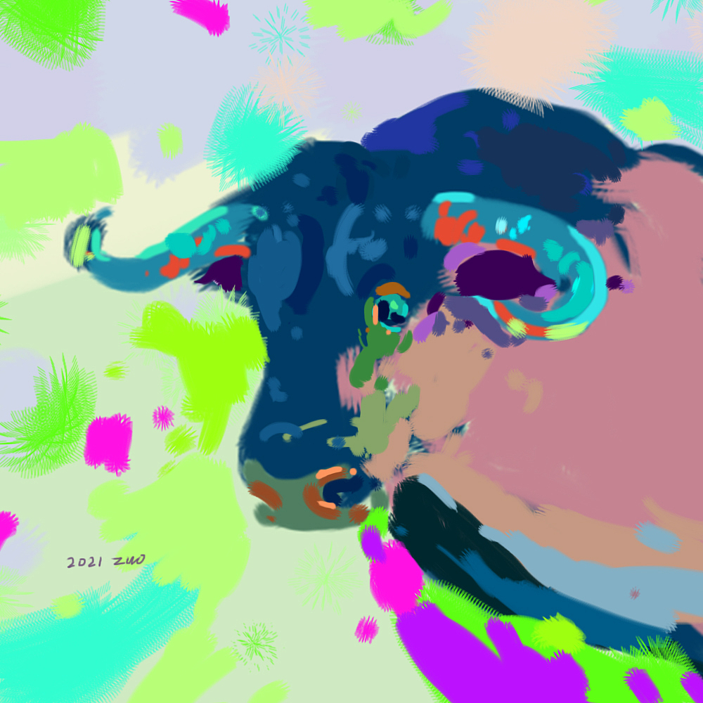 牛年插画色彩牛壁纸