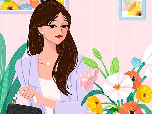 品牌插画｜夏·花（个人主页-ZNTQwOTE0NDQ=） - 商业插画 - 站酷设计师qingyue_KT原创素材 - 站酷ZCOOL