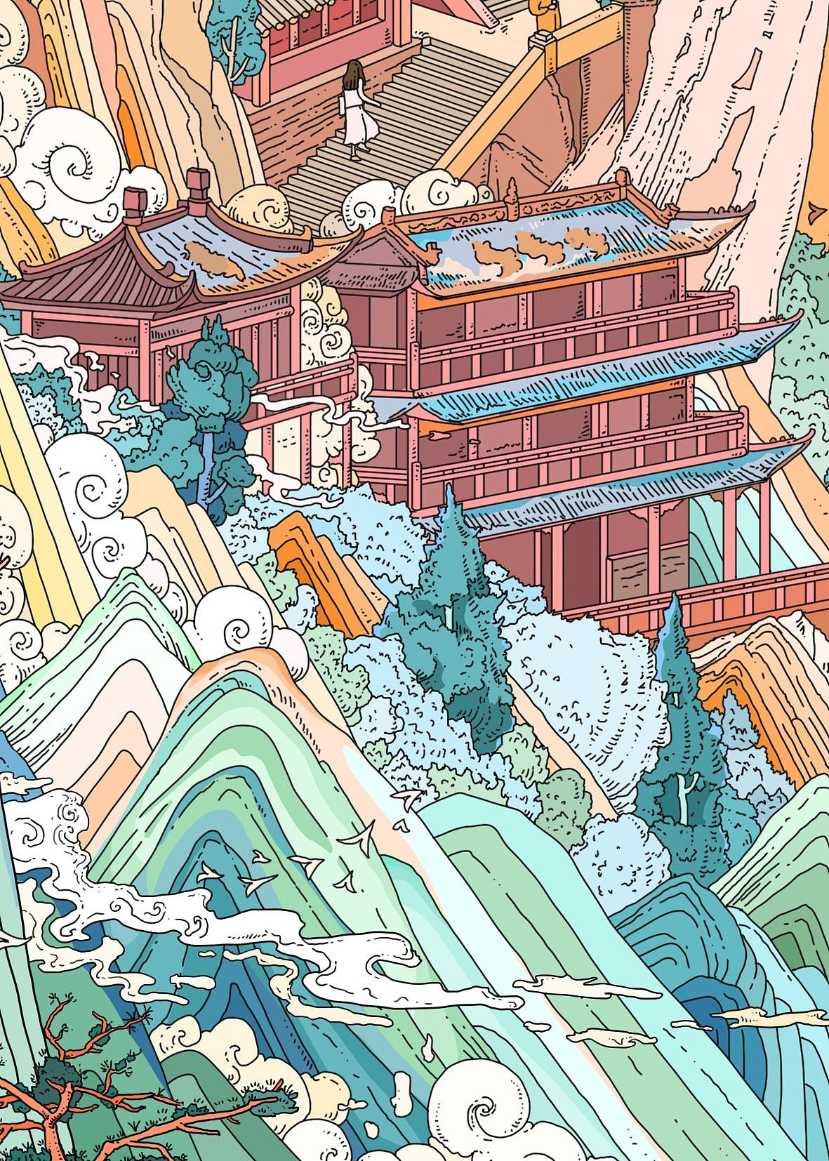 《北岳恒山圣境》—商业插画设计