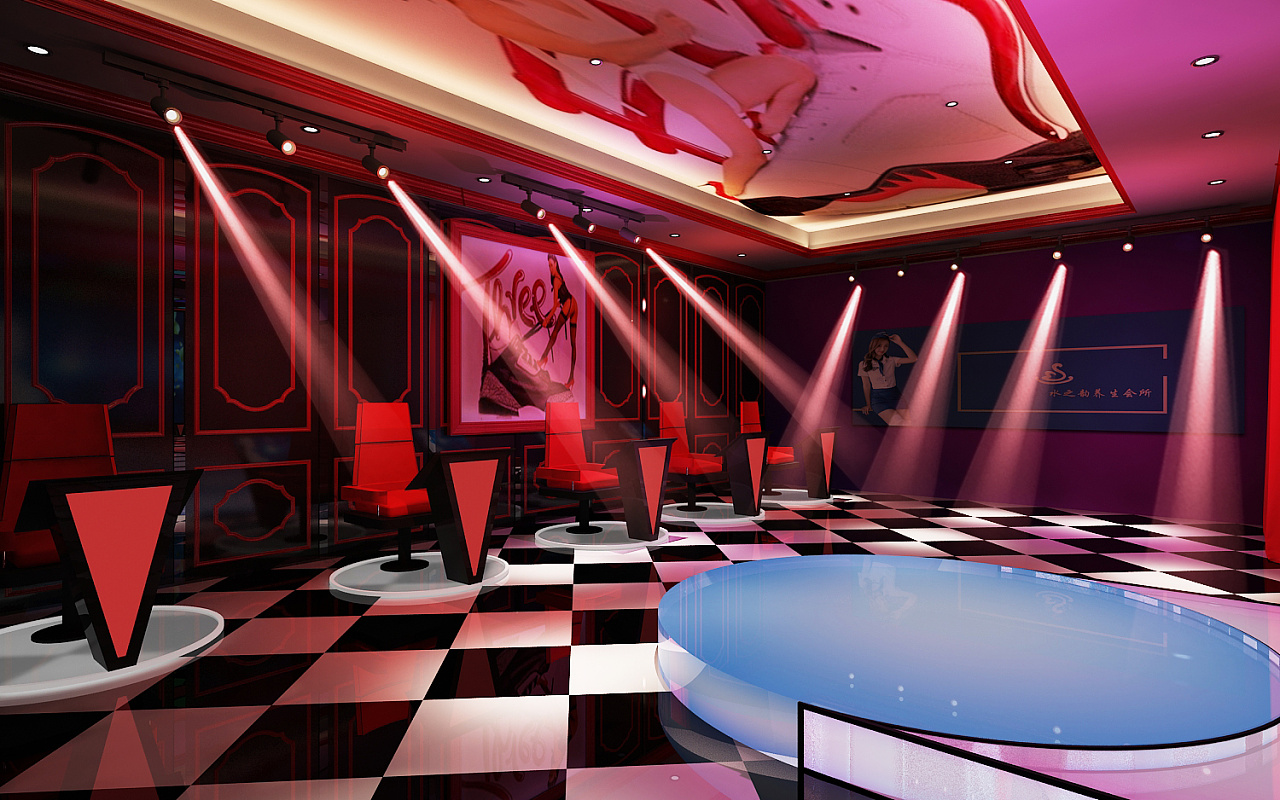 缅甸夜场ktv舞台设计 效果图设计