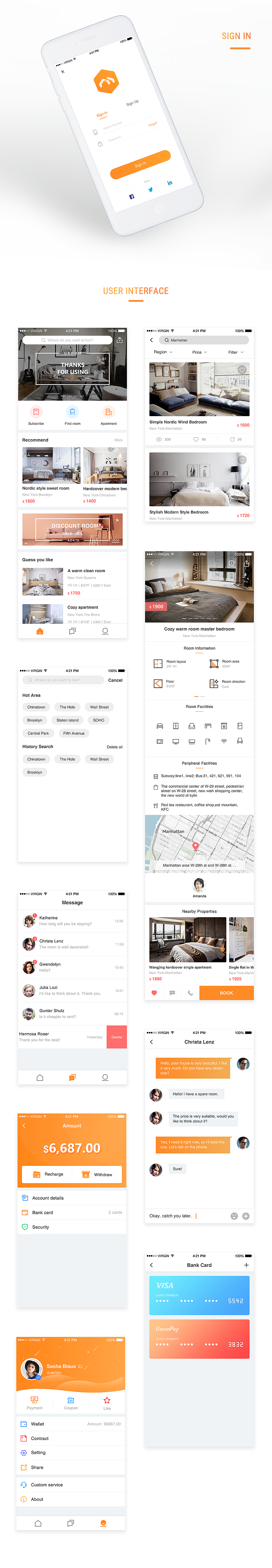 UROOM APP DESIGN | 简洁高效的租房应用（图ZNzg1MDAyNTI=） - APP界面 - 站酷设计师Rabbit_Two原创素材 - 站酷ZCOOL
