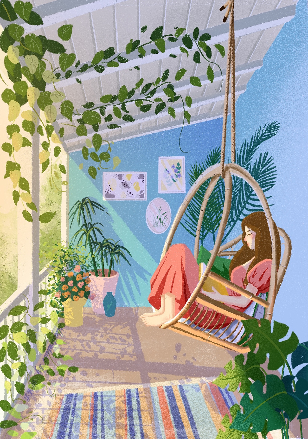 阳光温热,岁月静好|插画|商业插画|王小皮_x_原创作品-站酷zcool