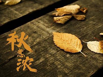 秋意浓毛笔字体设计