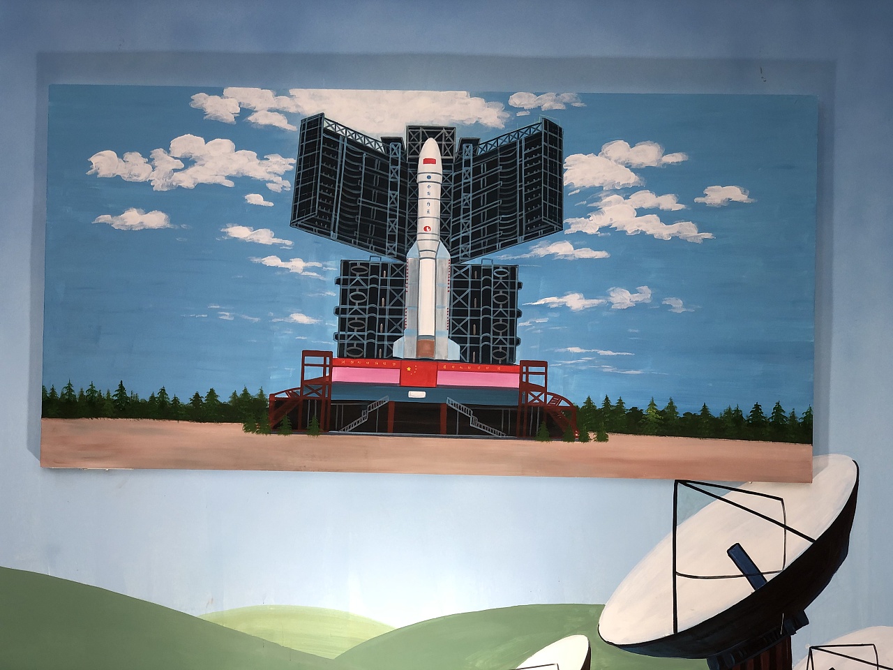 北京航天畅想百米墙绘1000平米原创设计绘制