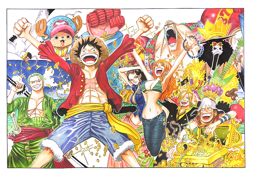 马克笔手绘 海贼王-大秘宝“ONE PIECE”（图ZMjI1OTk3NzY0） - 创作习作 - 站酷设计师G飞鸟G原创素材 - 站酷ZCOOL