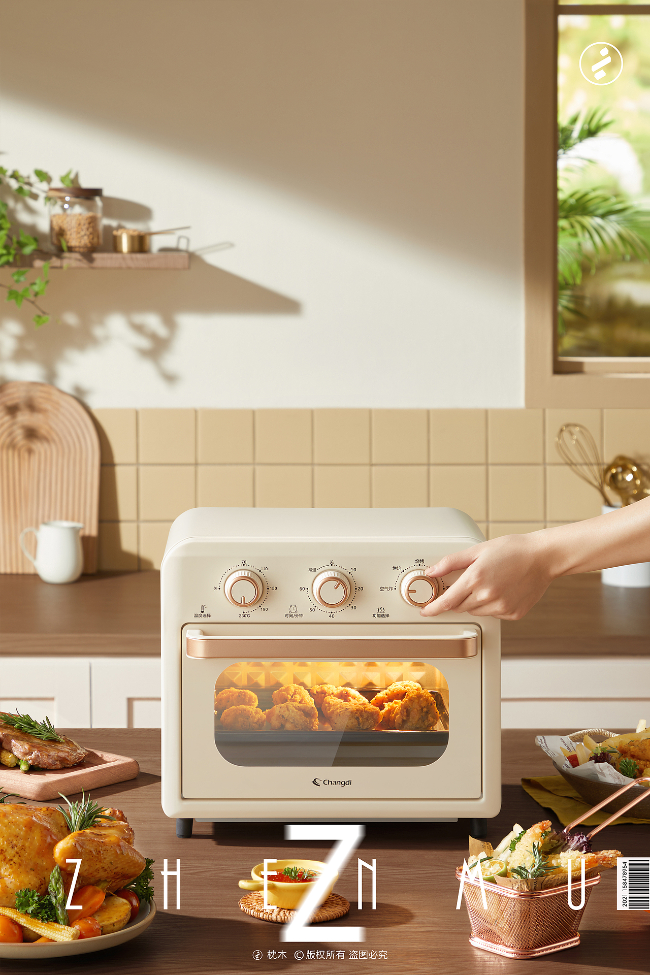 长帝空气炸烤箱平面拍摄