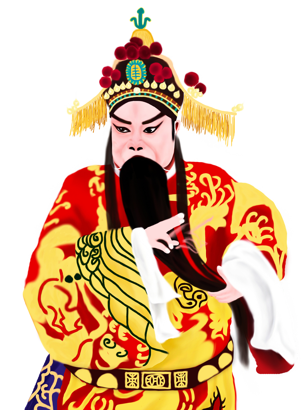 秦腔戏曲人物绘画杨延景