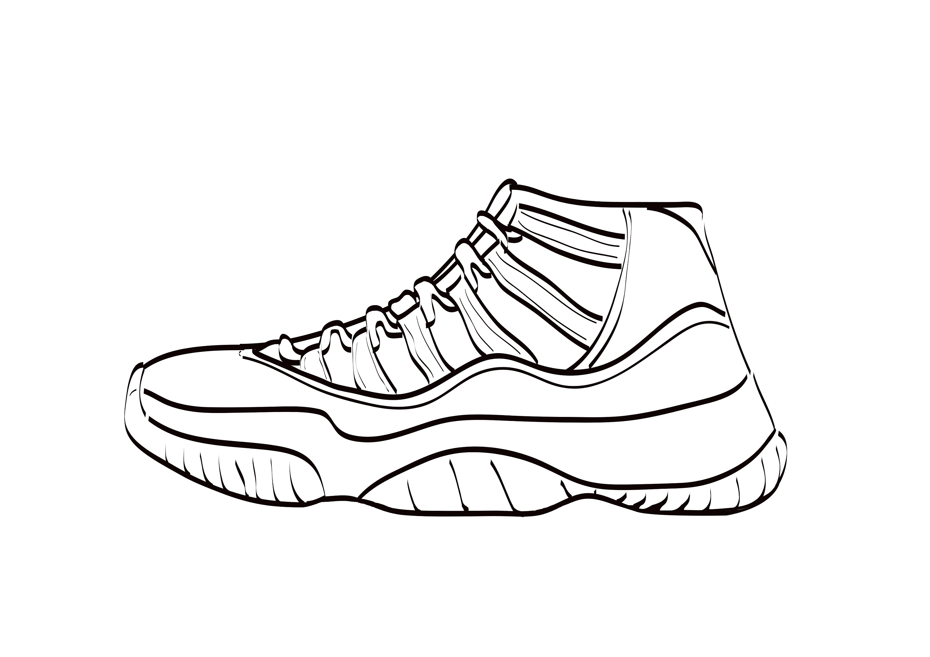 aj球鞋素描图图片
