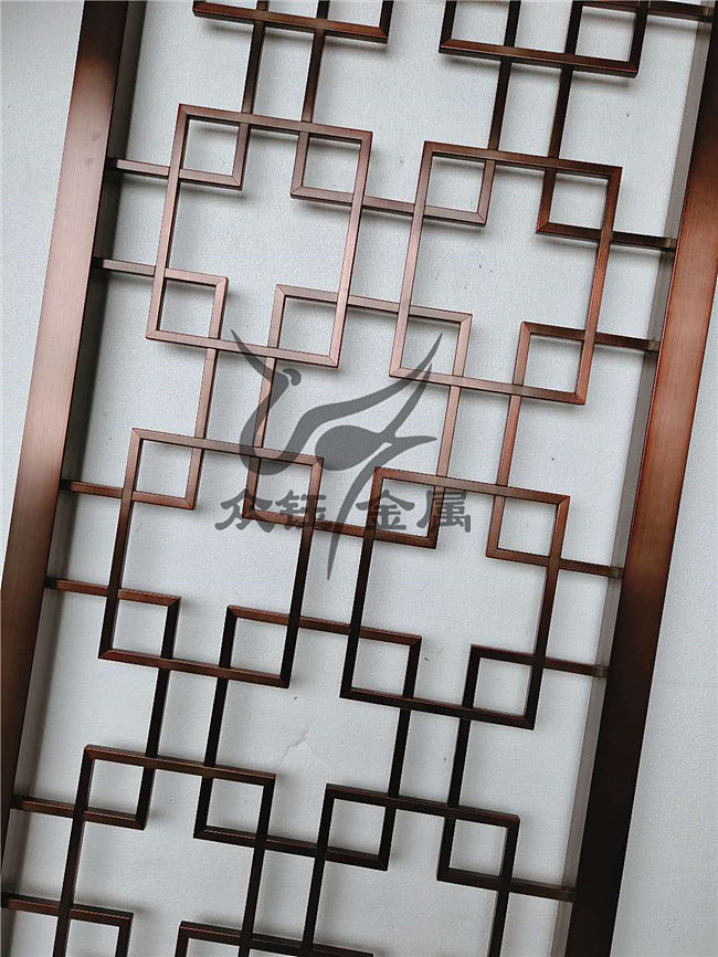 只要装饰就能用到的中式不锈钢红古铜屏风隔断