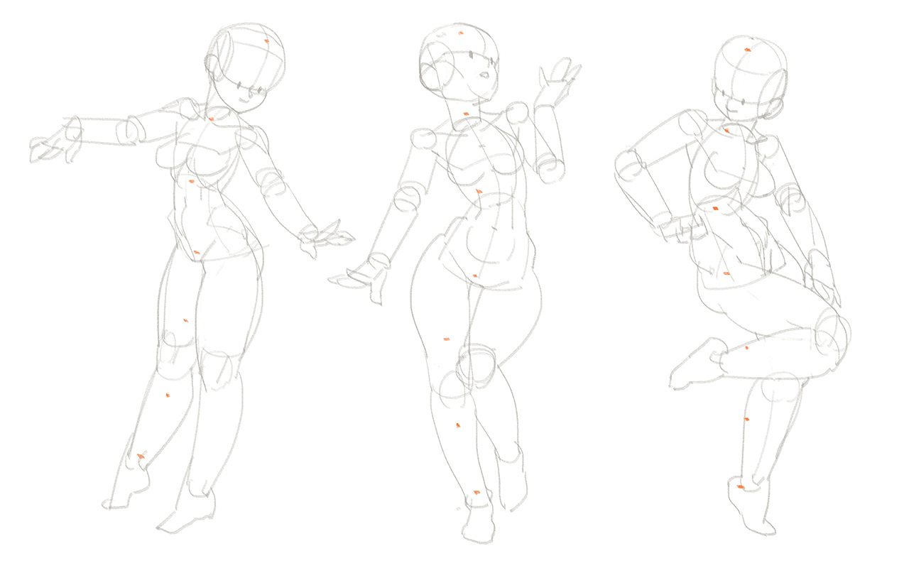 动漫人体范画选集 - 体块/结构/动态（图ZMjUwNTM1MzI4） - 创作习作 - 站酷设计师Yibao画画原创素材 - 站酷ZCOOL