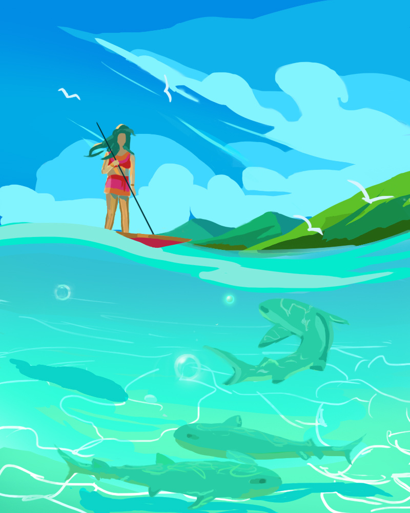 插画|插画|创作习作|小溪流水潺潺 - 临摹作品 - 站酷 (zcool)