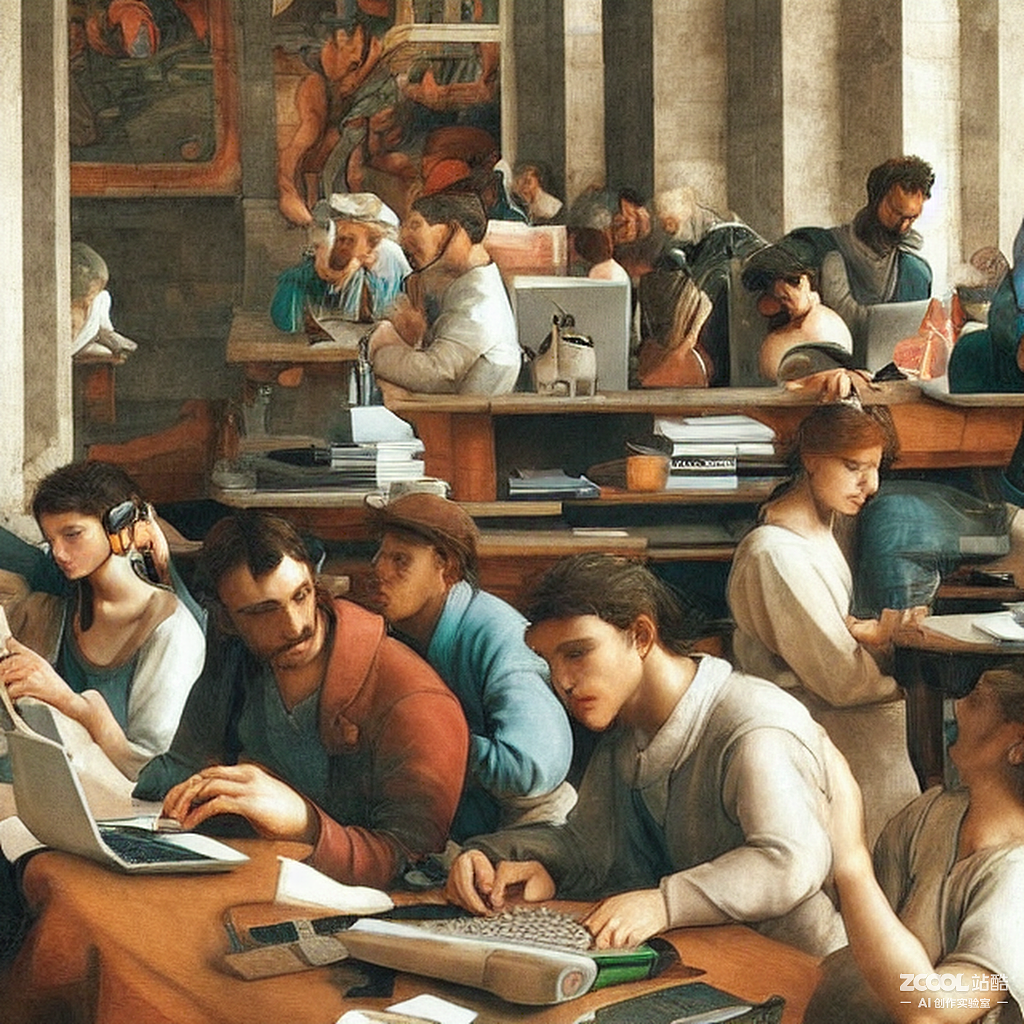 #AI创作实验室#在咖啡厅里使用电脑的人（图ZMzE4NTM2Mjcy） - AI作品 - 站酷设计师Ainnnnnnnnn原创素材 - 站酷ZCOOL