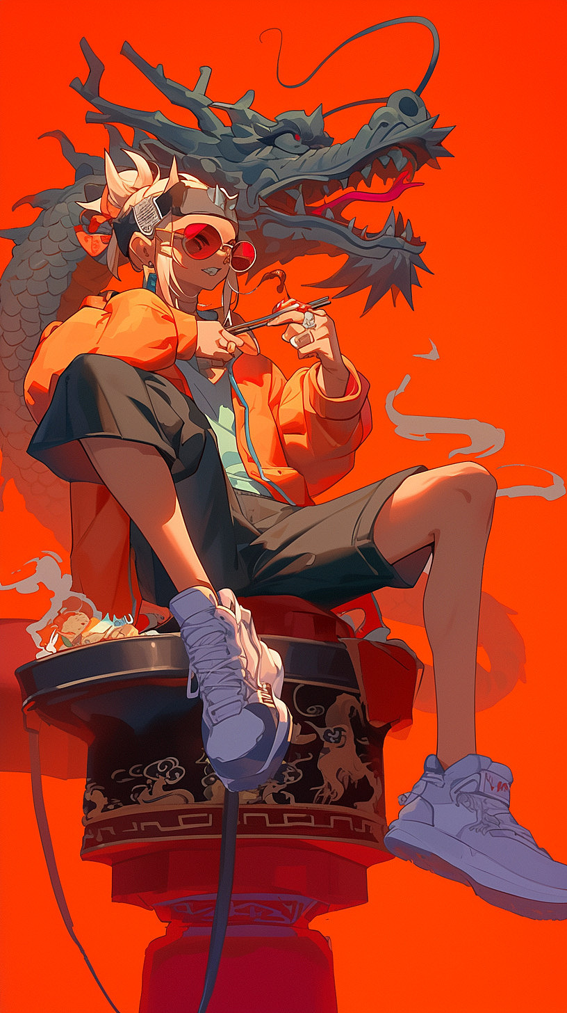 贵州龙大哥辣子鸡品牌，广告IP插画设计，广告人物创作（图ZMzYzNTEyMzQw） - IP形象 - 站酷设计师班尼設計工作室原创素材 - 站酷ZCOOL