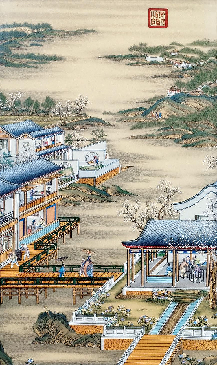 郎世宁 十二月圆明园行乐图（图ZNTI2MjEwMjg=） - 绘画 - 站酷设计师koolgool原创素材 - 站酷ZCOOL