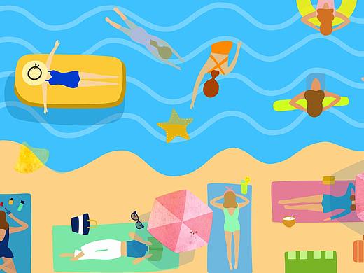 游泳（个人主页-ZMjkzMTM2NDg=） - 商业插画 - 站酷设计师Alisass原创素材 - 站酷ZCOOL