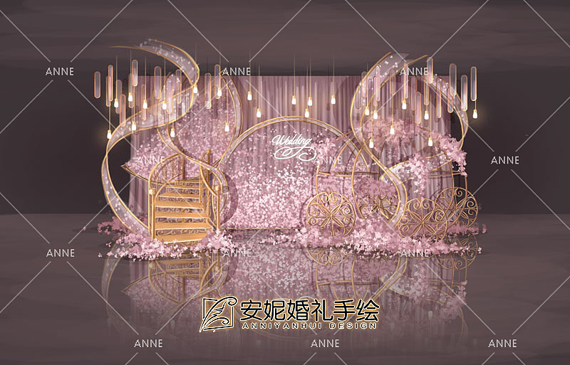 粉嫩粉嫩的一波（图ZMTYxNjUxMTY4） - 舞台美术 - 站酷设计师安妮婚礼手绘原创素材 - 站酷ZCOOL