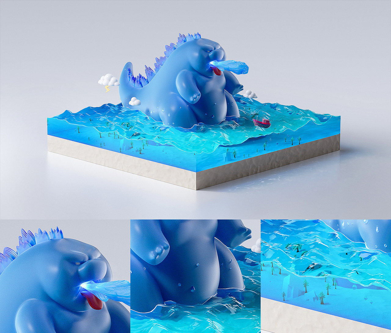 C4D建模渲染（图ZMjYwMTYwMzY4） - 场景 - 站酷设计师DAY咸鱼原创素材 - 站酷ZCOOL