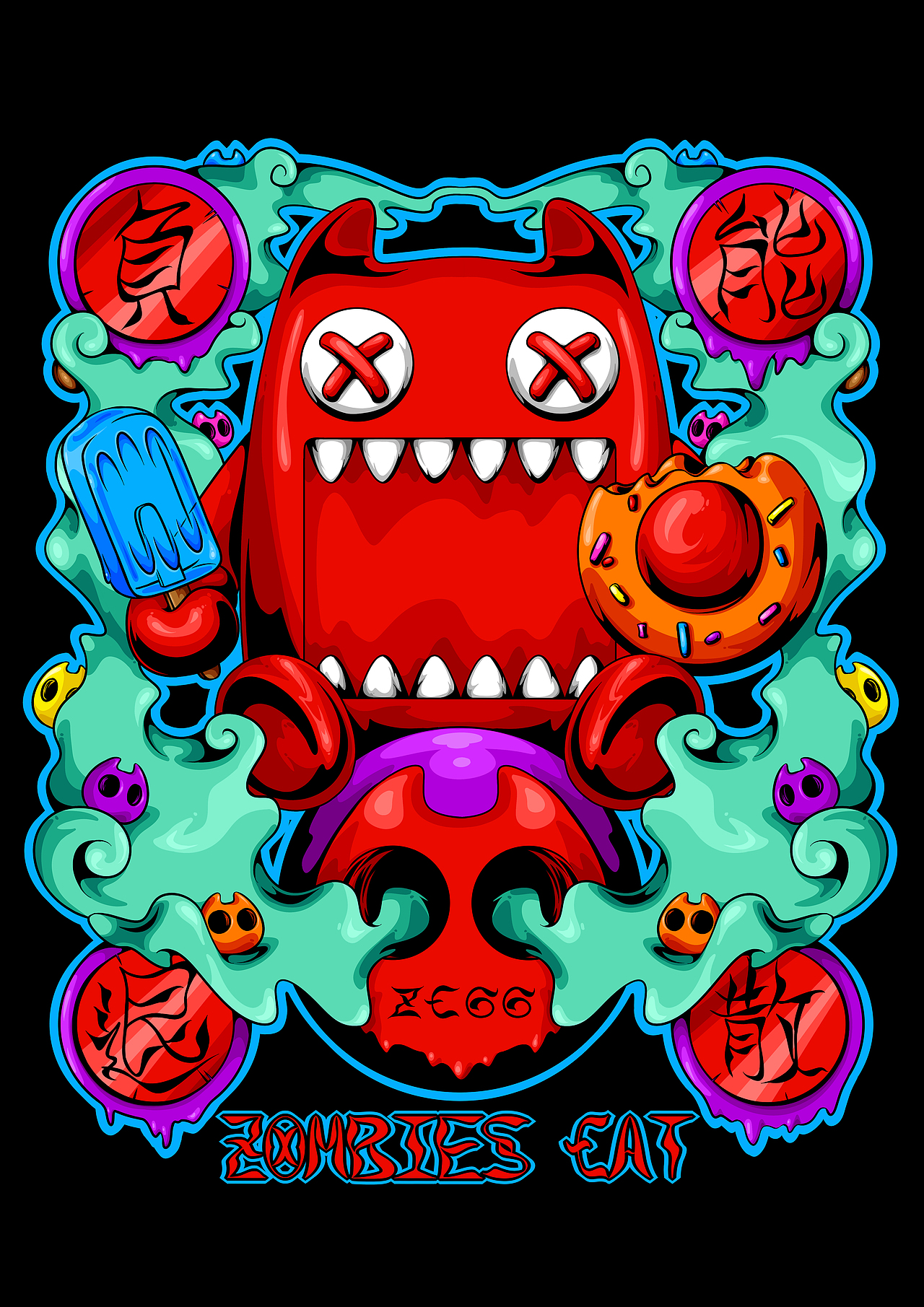 魔鬼猫t恤图案设计