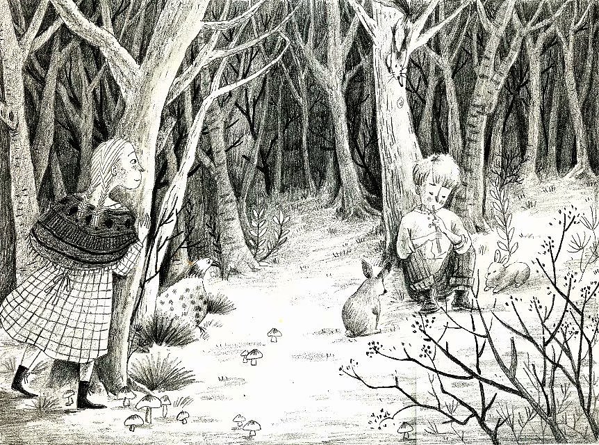 儿童插画-单色插画