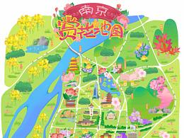 南京賞花手繪地圖