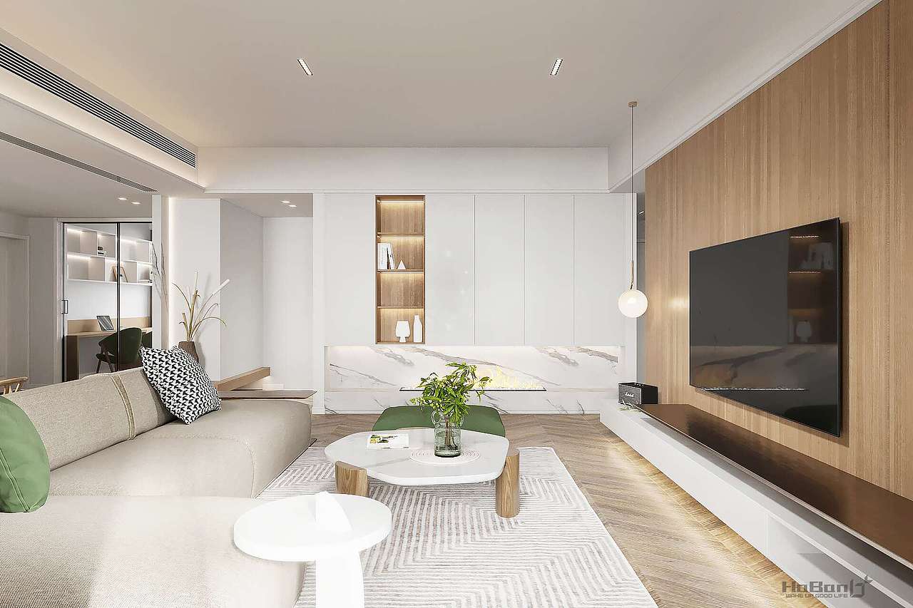 现代简约全套案例效果图客厅餐厅卧室——花扮效果图