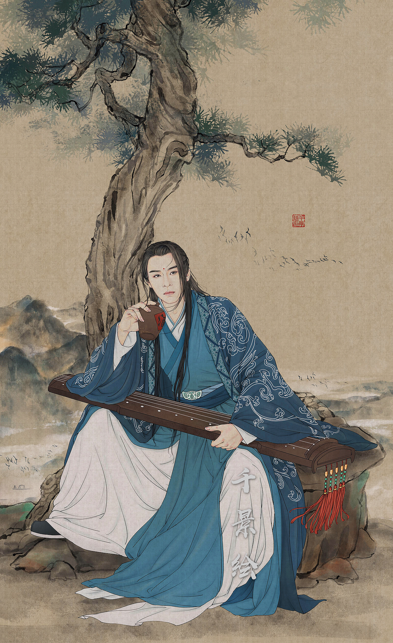 天涯四美（图ZMTE3OTE2NzM2） - 商业插画 - 站酷设计师千景绘studio原创素材 - 站酷ZCOOL