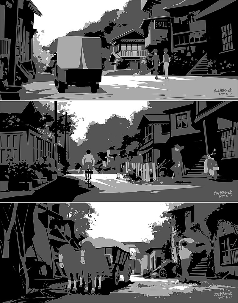 黑白灰创作解析（图ZMTgzMDkwMTA0） - 创作习作 - 站酷设计师太空蜗牛爱画画原创素材 - 站酷ZCOOL