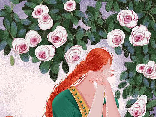 插画今日打卡：红头发与绿~~系列