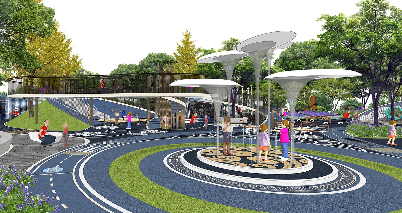 儿童乐园儿童活动区SU模型下载