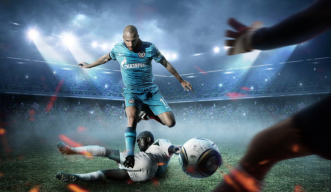 世界杯足球合成海报