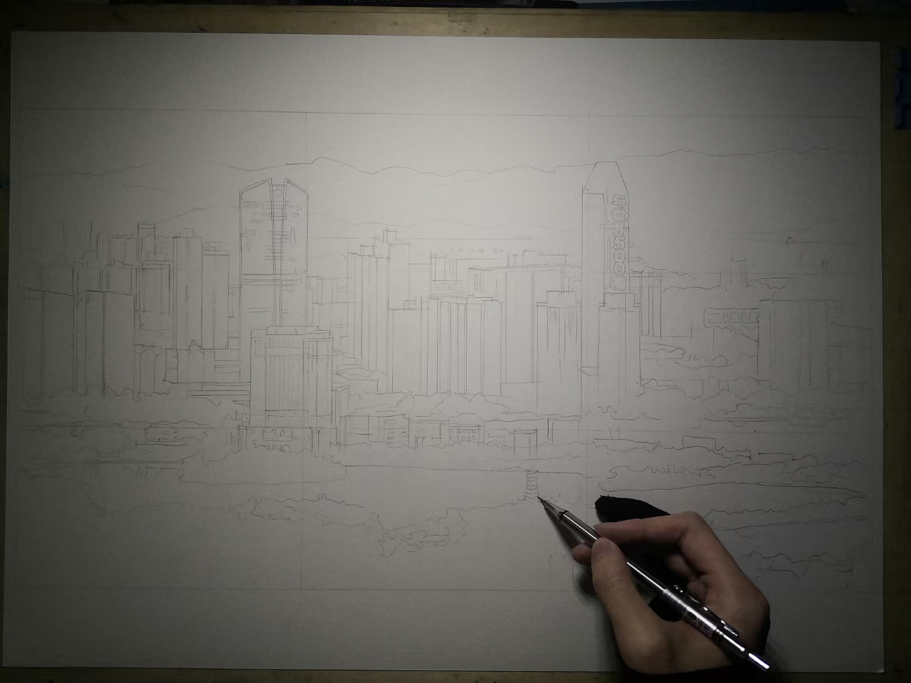 惠州马克笔手绘夜景（图ZMjY3ODYwMDQw） - 绘画 - 站酷设计师画亦心原创素材 - 站酷ZCOOL