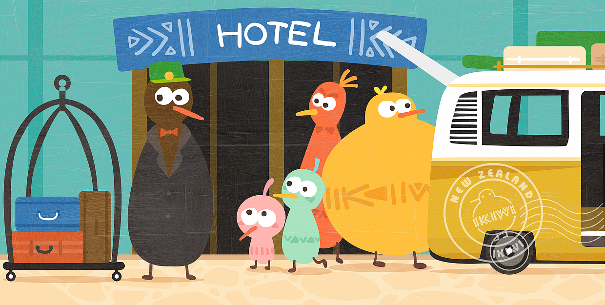 新西兰 IKIWI旅游手册插画设计