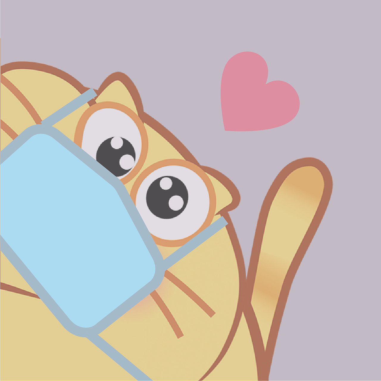 戴口罩的开心猫【头像】