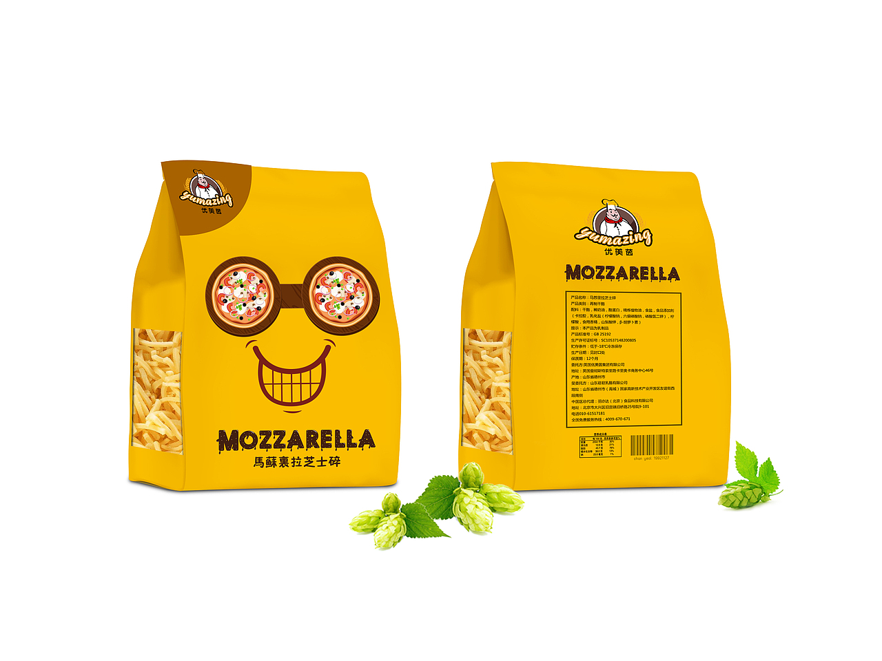 优美茵马苏里拉芝士碎包装设计
