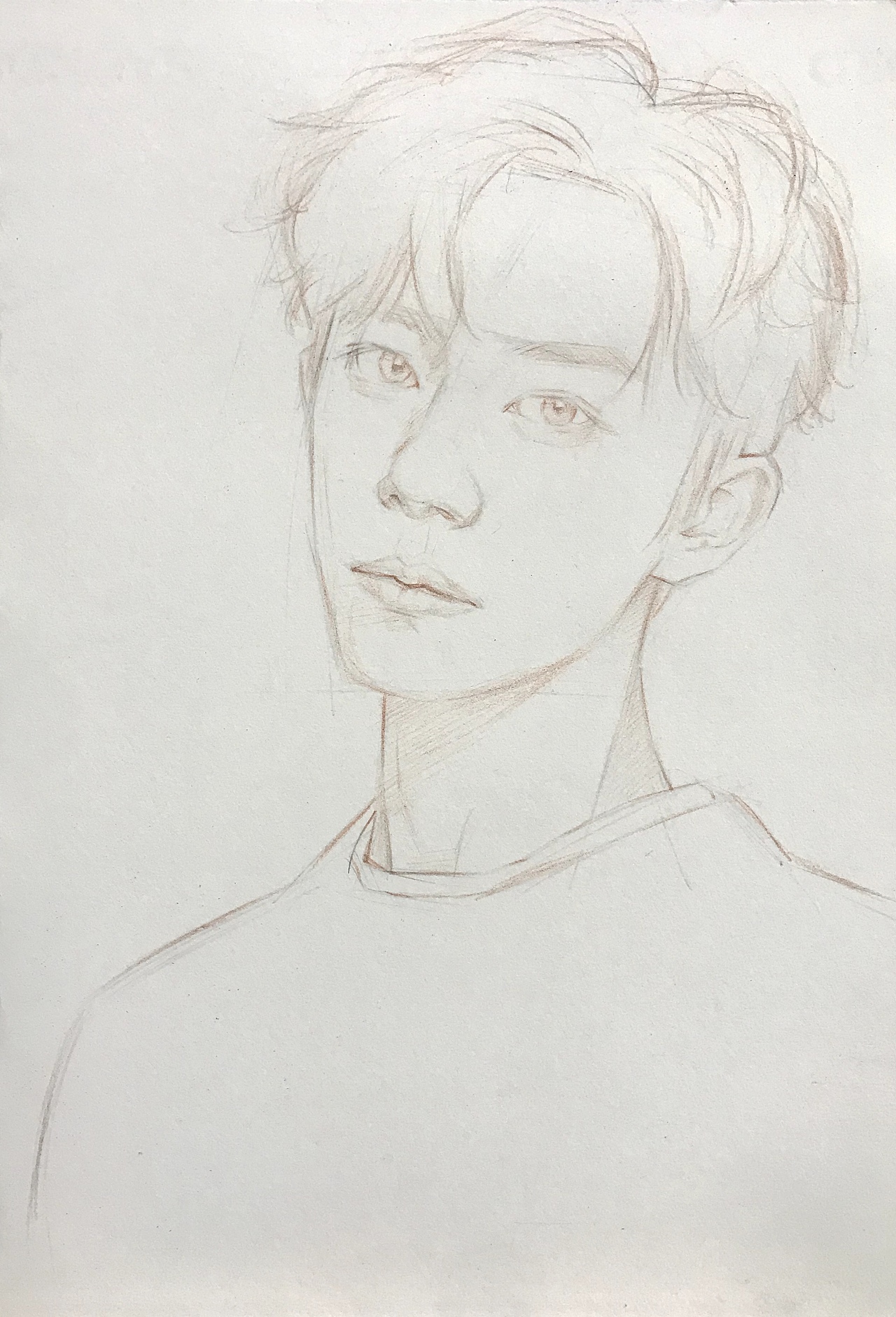 《埃拉伽巴路斯的玫瑰》素描头像王嘉尔作品信息创作时间2019/12020