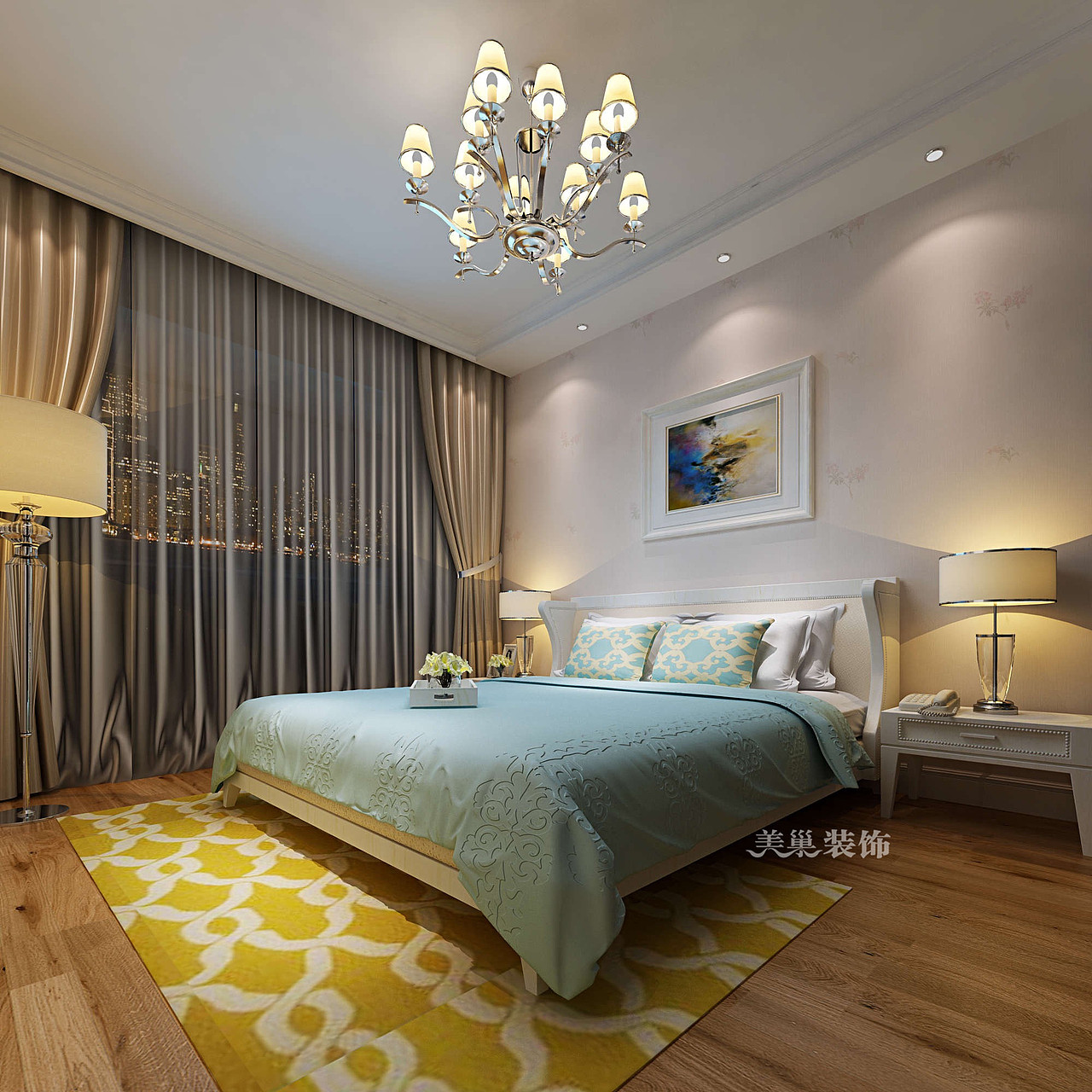 建业花园里140平三室两厅美式乡村风格,超时尚又气质---男孩房