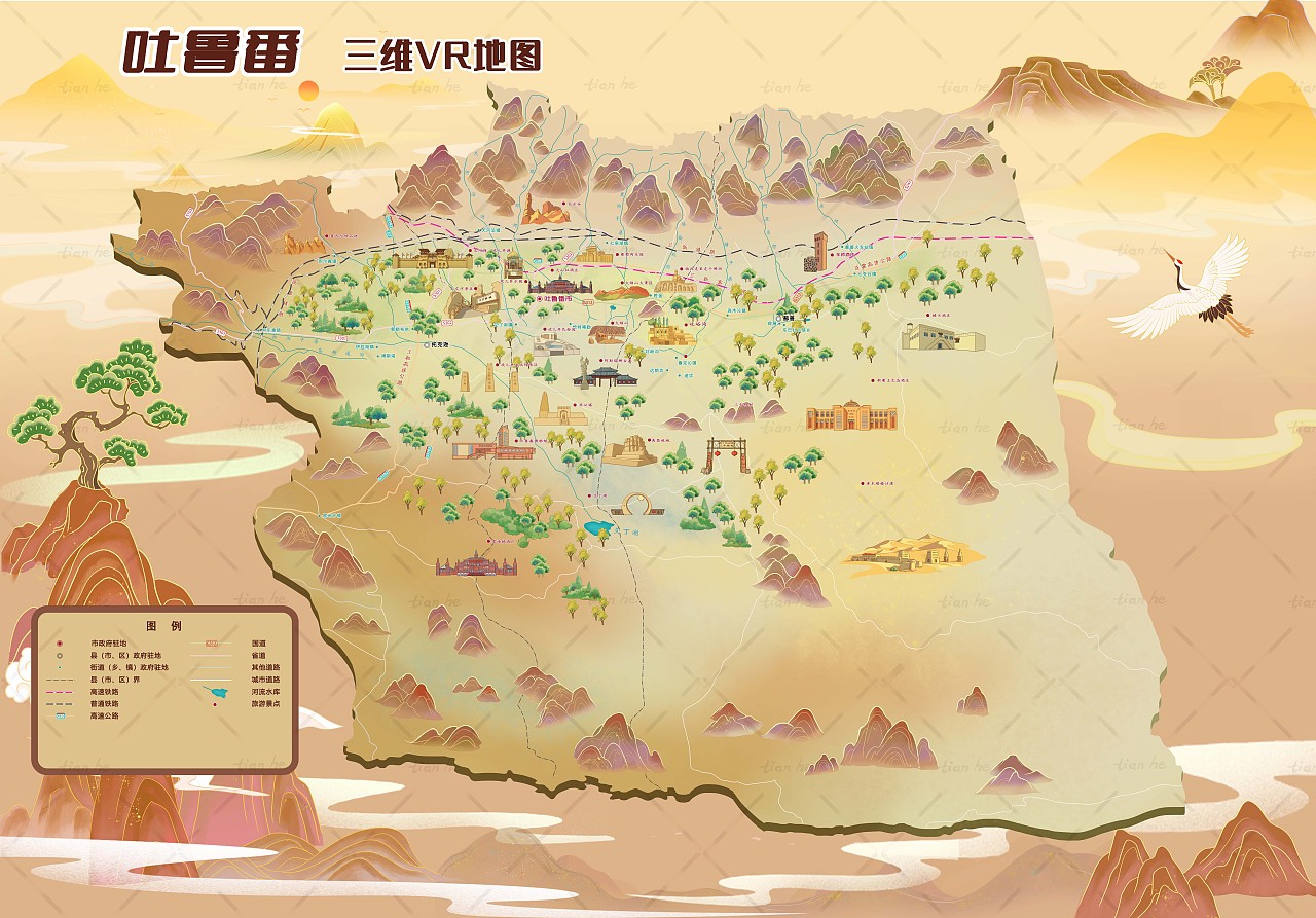 新疆吐鲁番|手绘地图